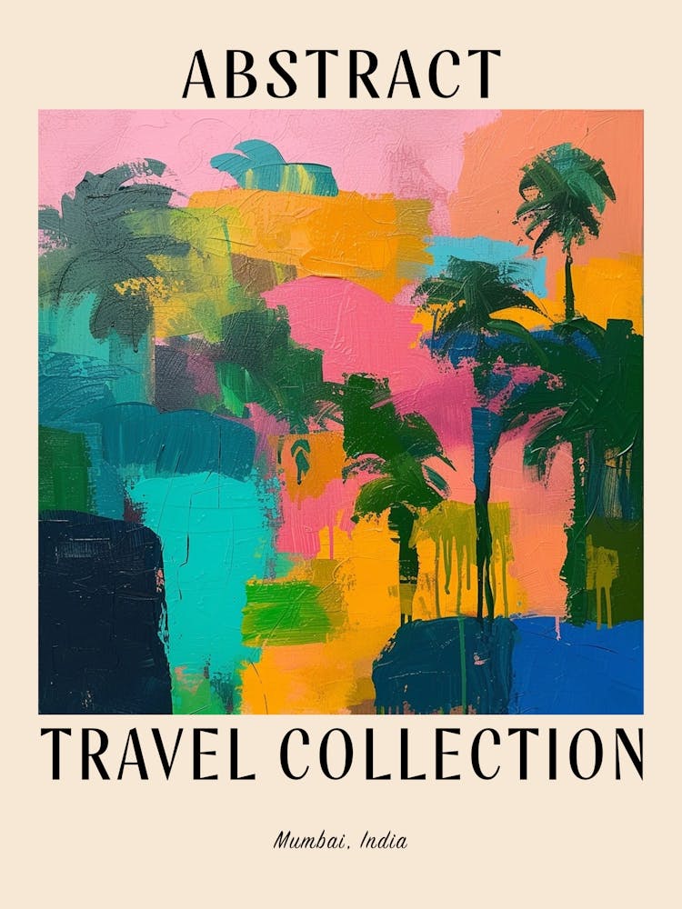 Abstrakte Reisekollektion Poster Mumbai Indien 2