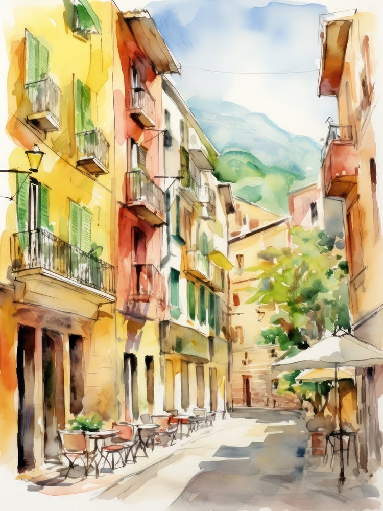 Salerno, Italy Watercolour Streets 2