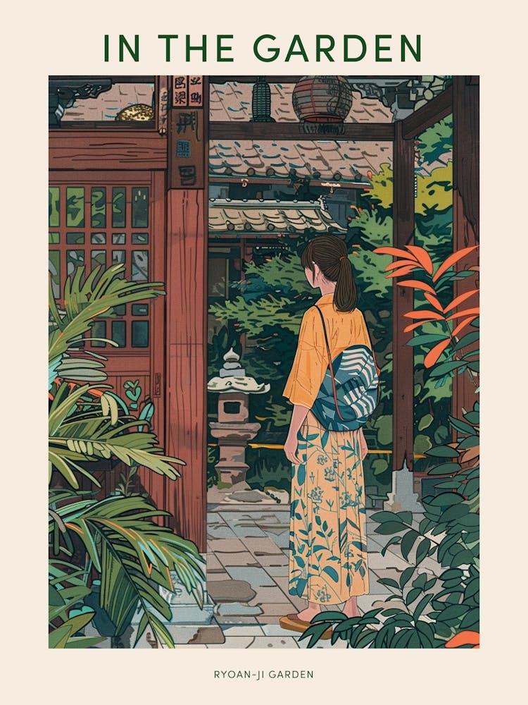 Dans Le Jardin Affiche Ryoan Ji Garden Japon 9