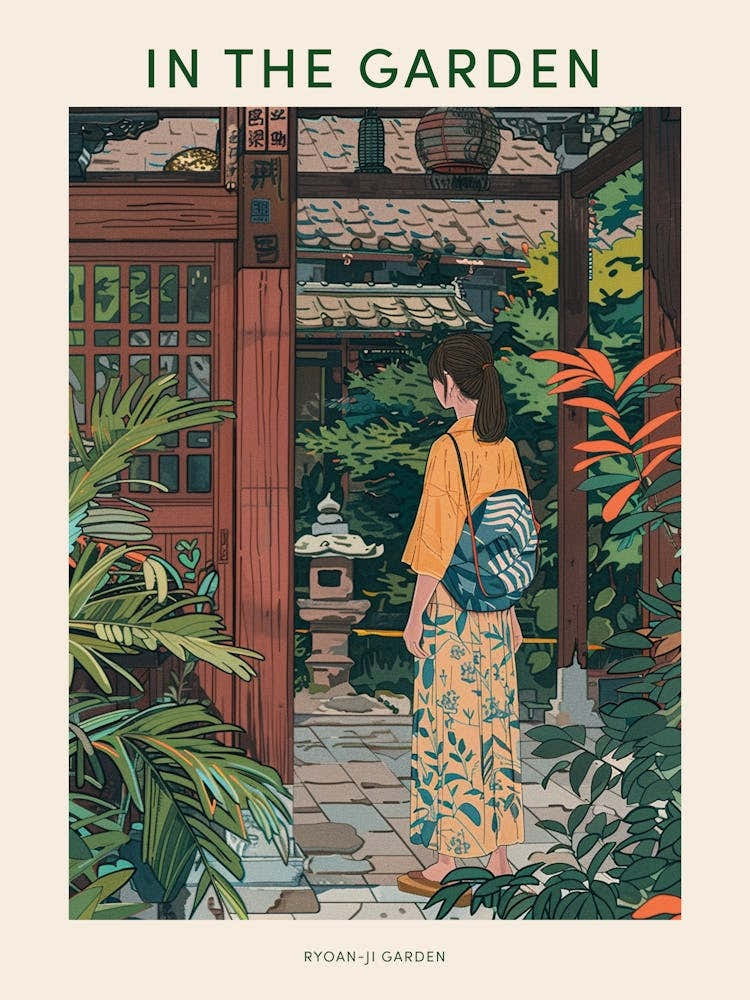 In The Garden Poster Ryoan Ji Garden Japan 9