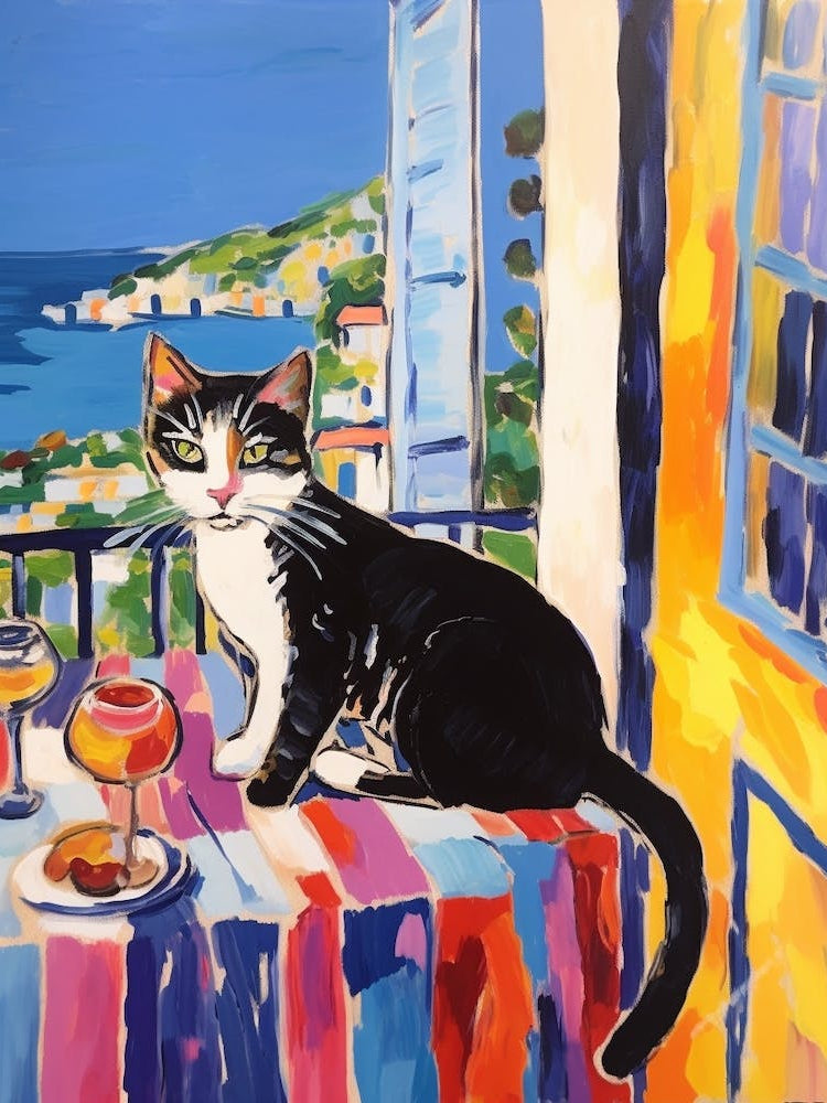 Painting Of A Cat In Cannes France 5