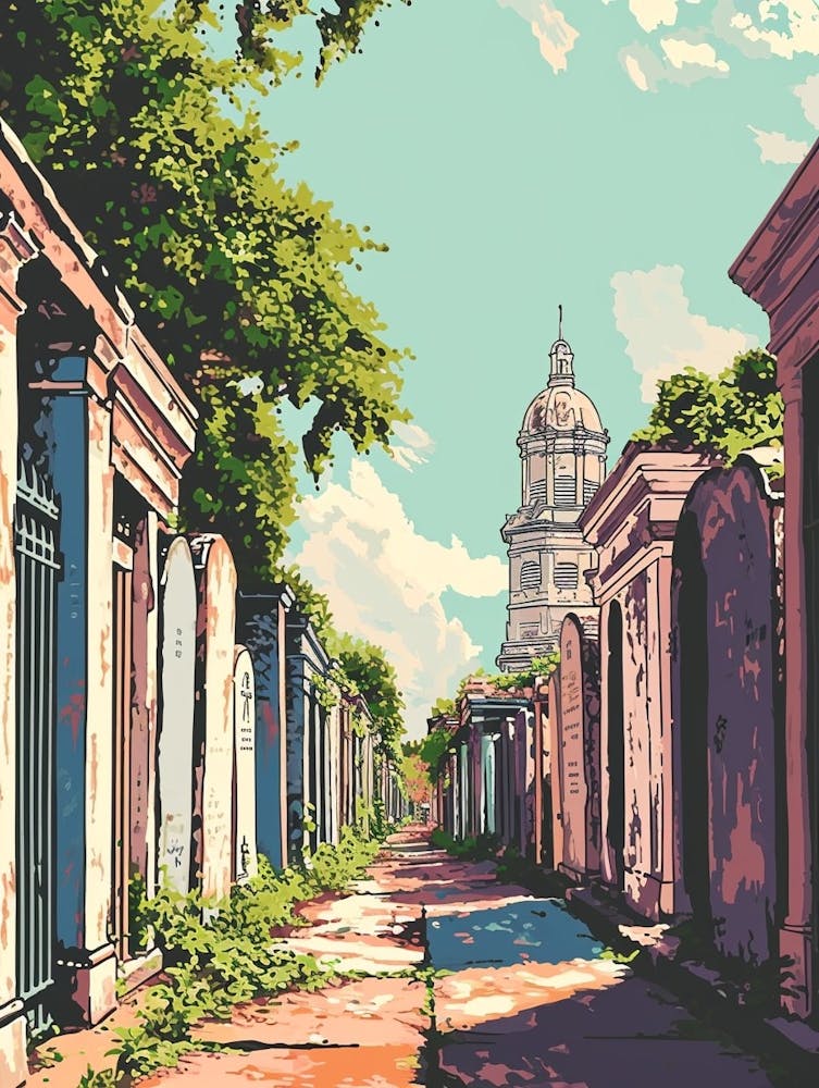 St Louis Cemetery No 1 Storybook Illustration 2