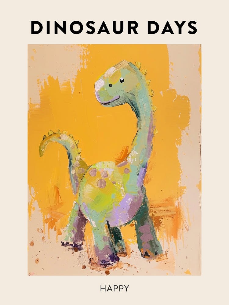 Happy Dinosaur Poster