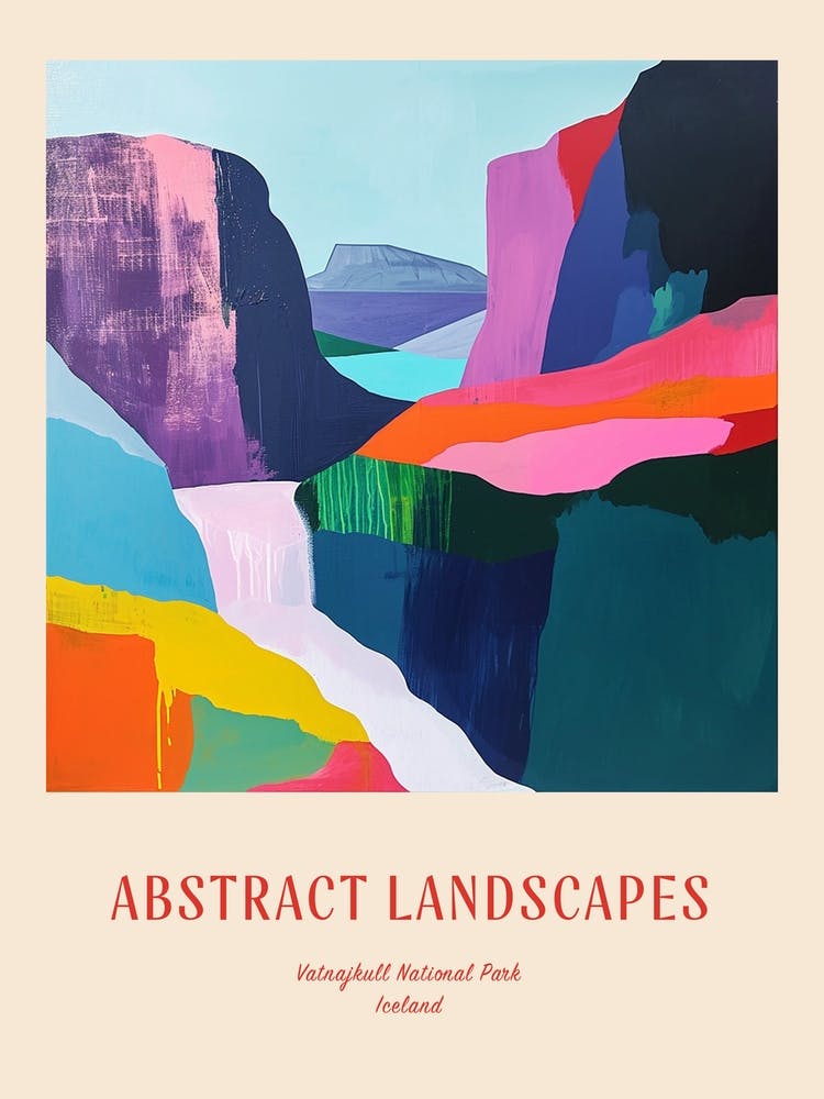 Colourful Abstract Vatnajkull National Park Iceland 3 Poster