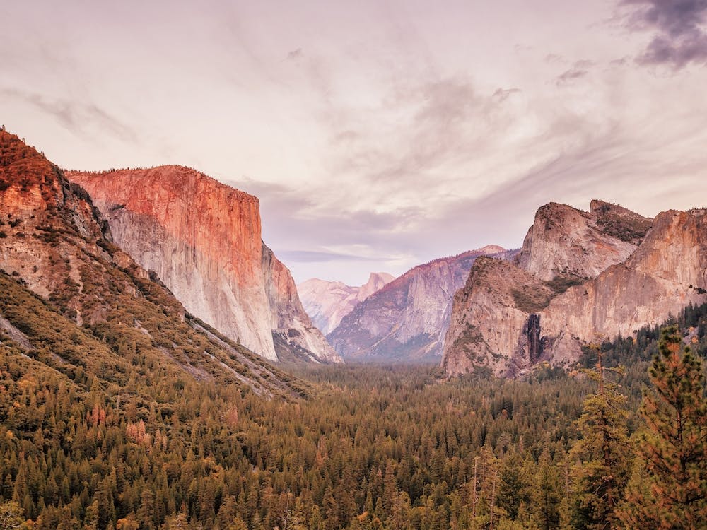 Pink Yosemite Valley Sunset