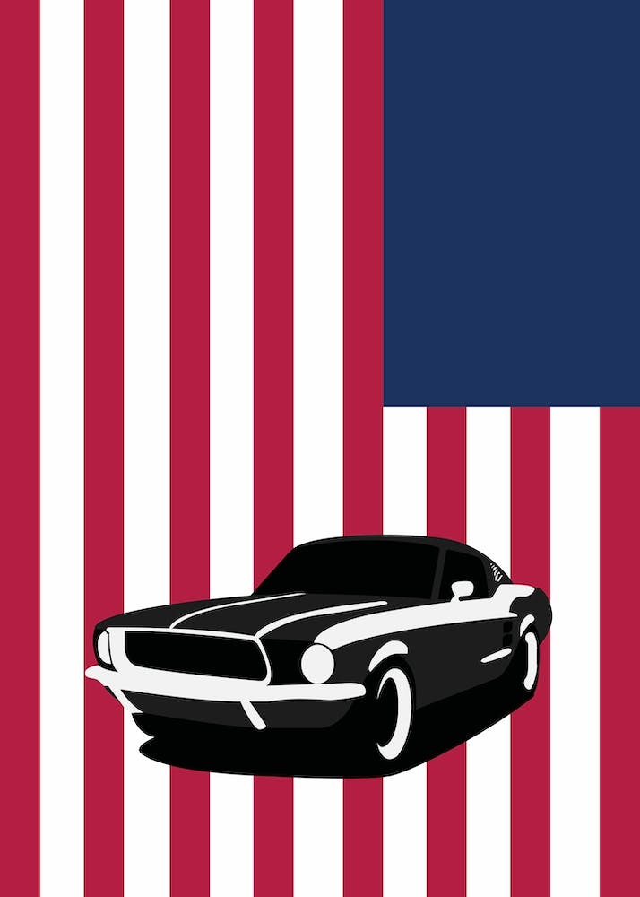 Mustang America Flag
