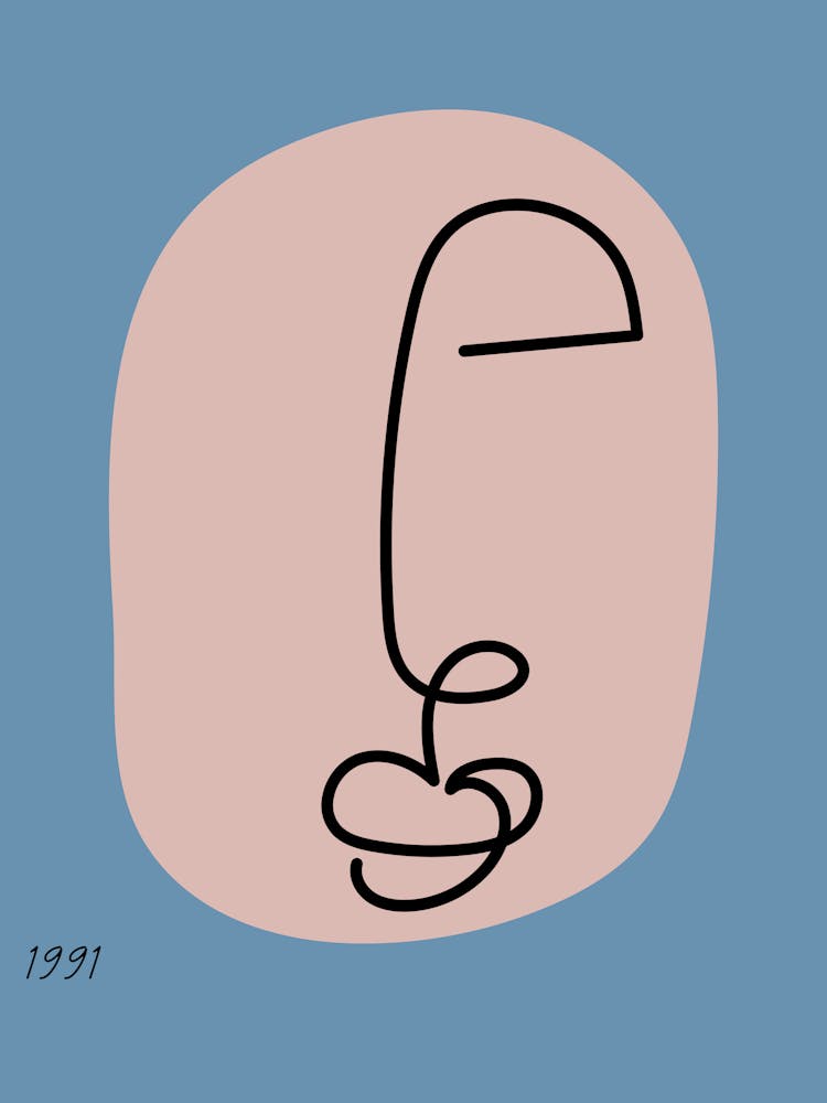 Gesicht Linienkunst abstrakt