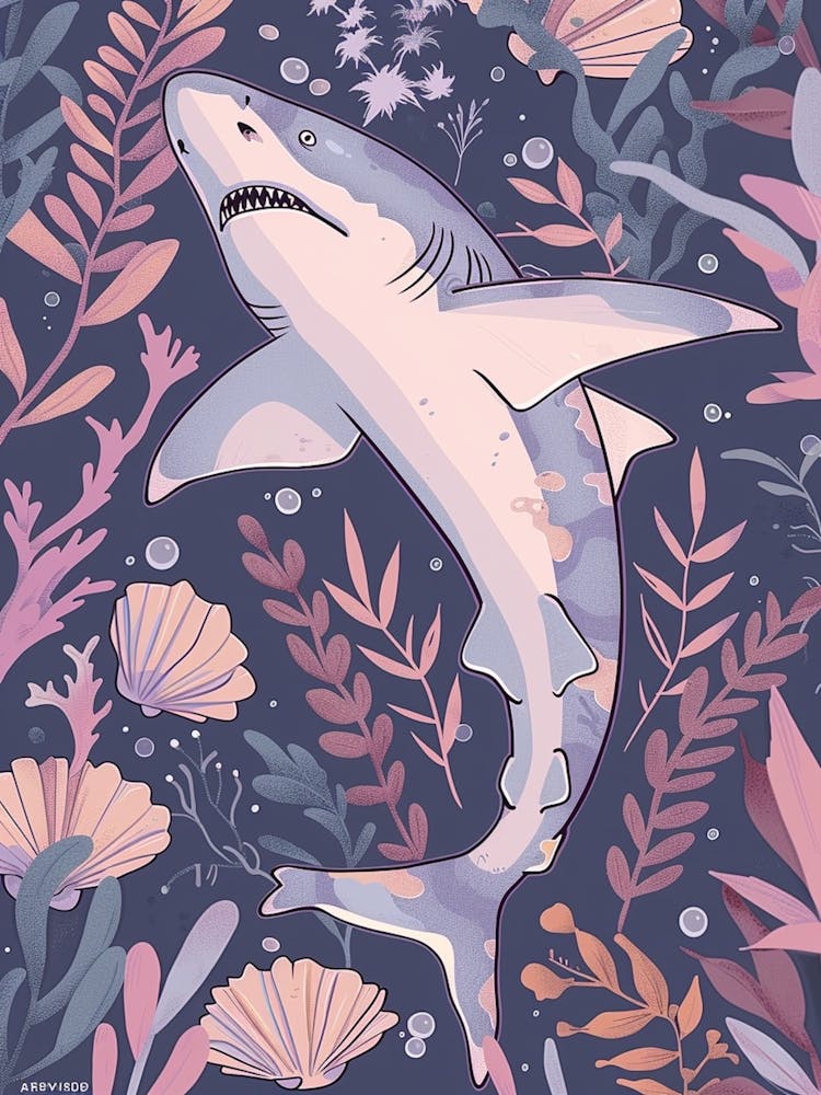 Purple Thresher Shark Illustration 3