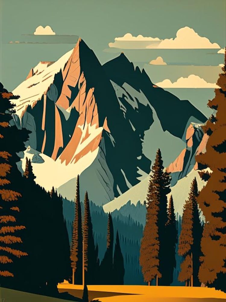 Grand Teton National Park United States Of America Retro