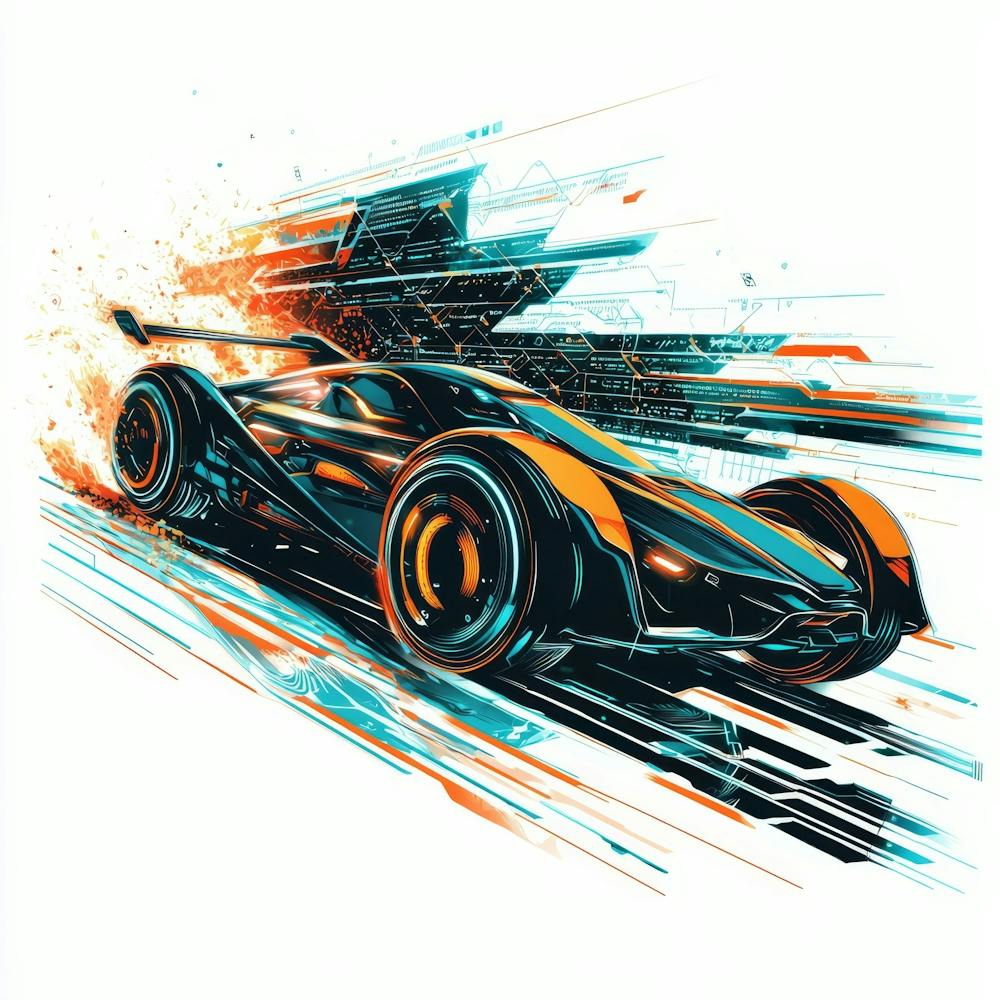 Speed Car.Generated AI. Wall