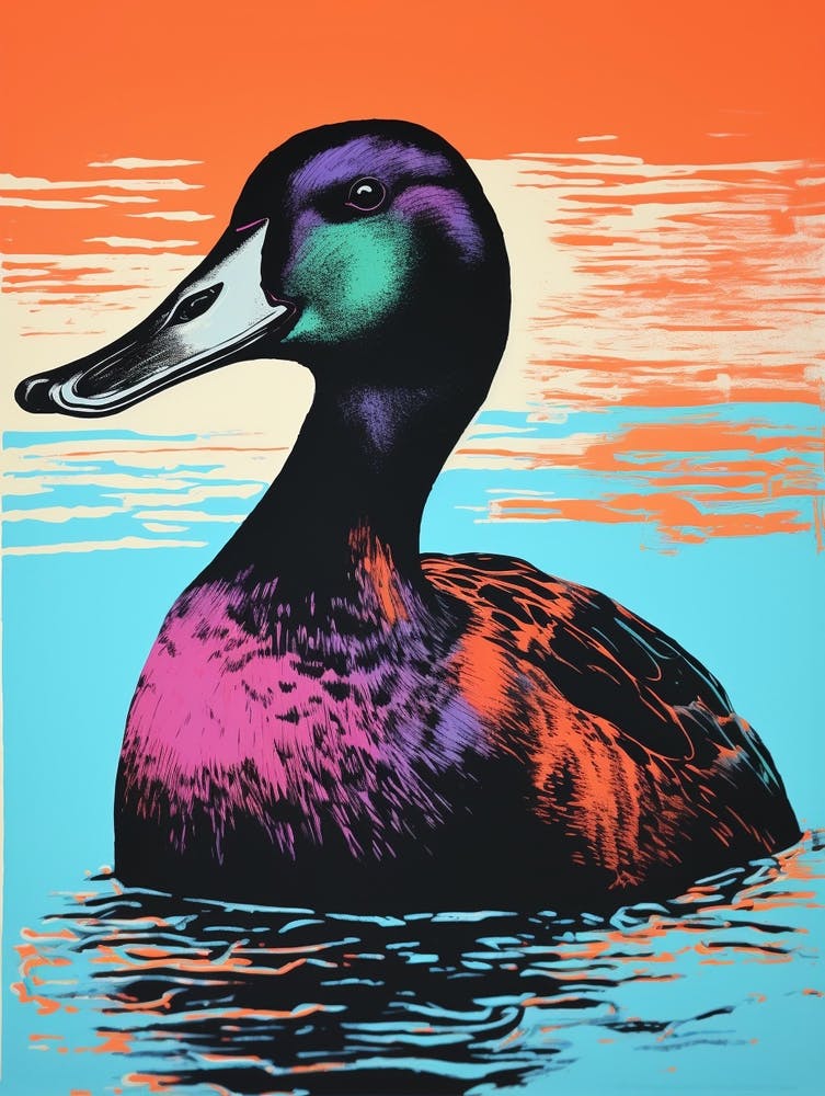 Andy Warhol Style Bird Canvasback 1