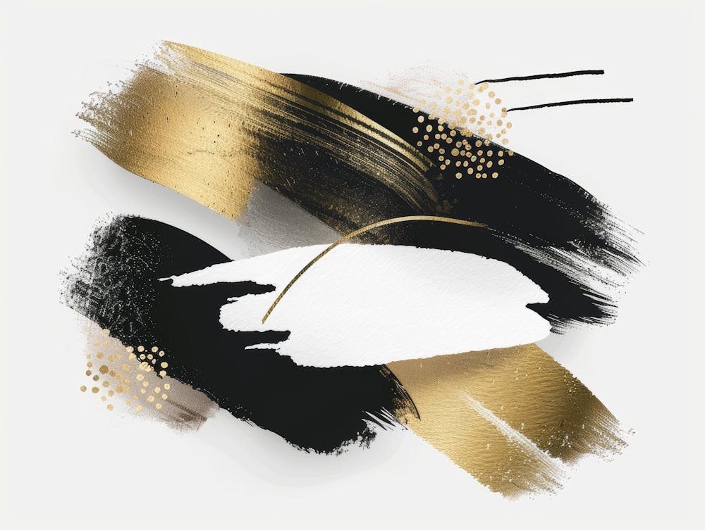 Abstract Gold And Black Painting 48