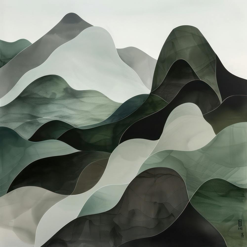 Japanese Watercolour Of Mount Ibuki 2