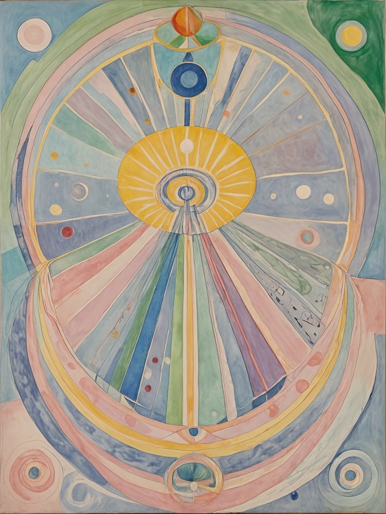 Pastel Rainbow Abstract Circles