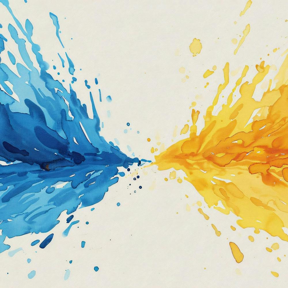 Blue And Yellow Splash