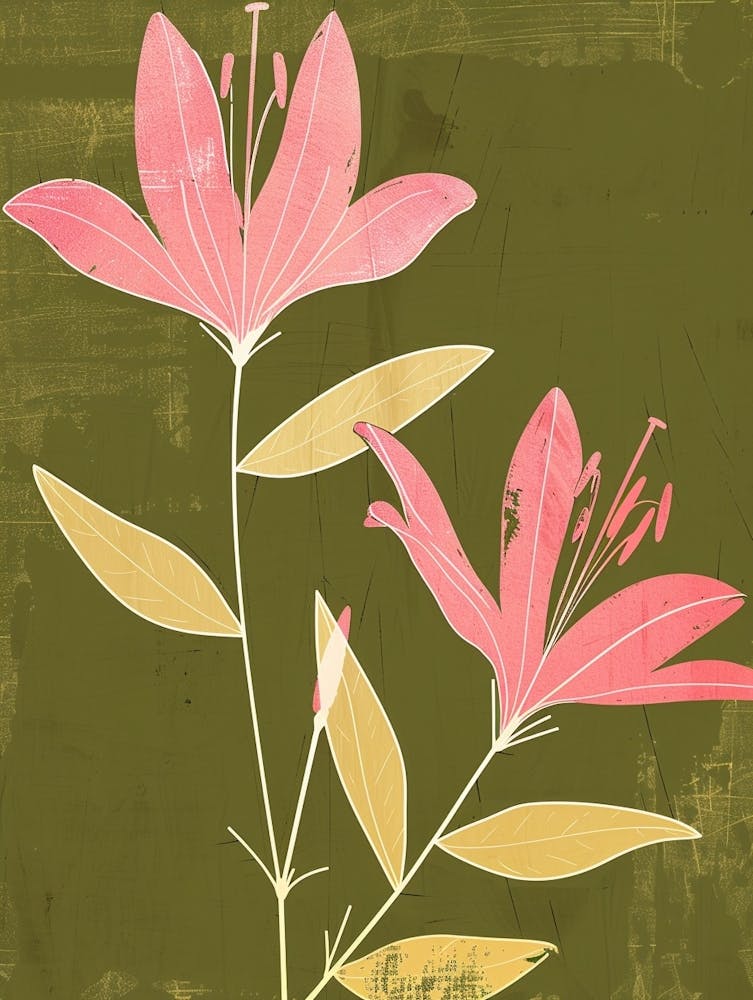 Pink & Green Peacock Flower 3