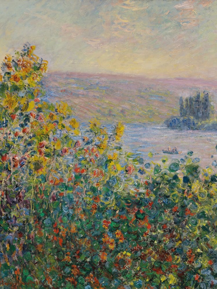 Flower Beds At Vétheuil, Claude Monet