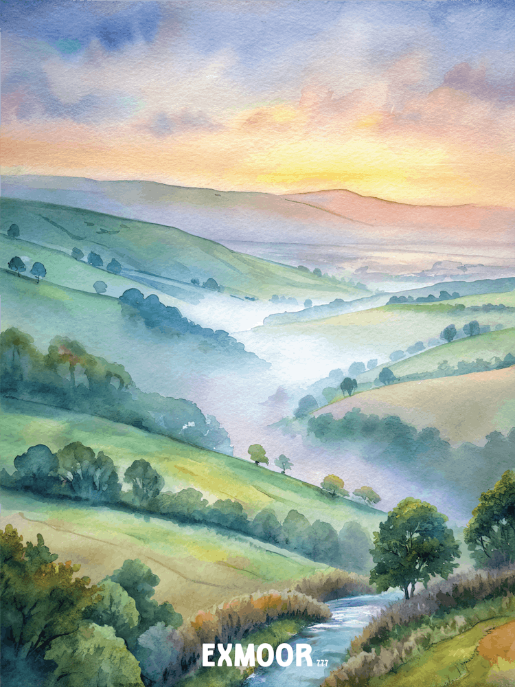 Exmoor National Park Watercolor Painting