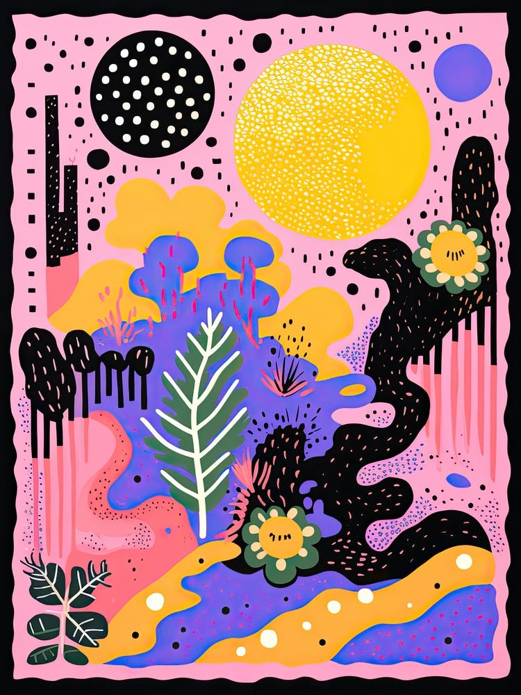 Abstract Botanical Risograph Style 1