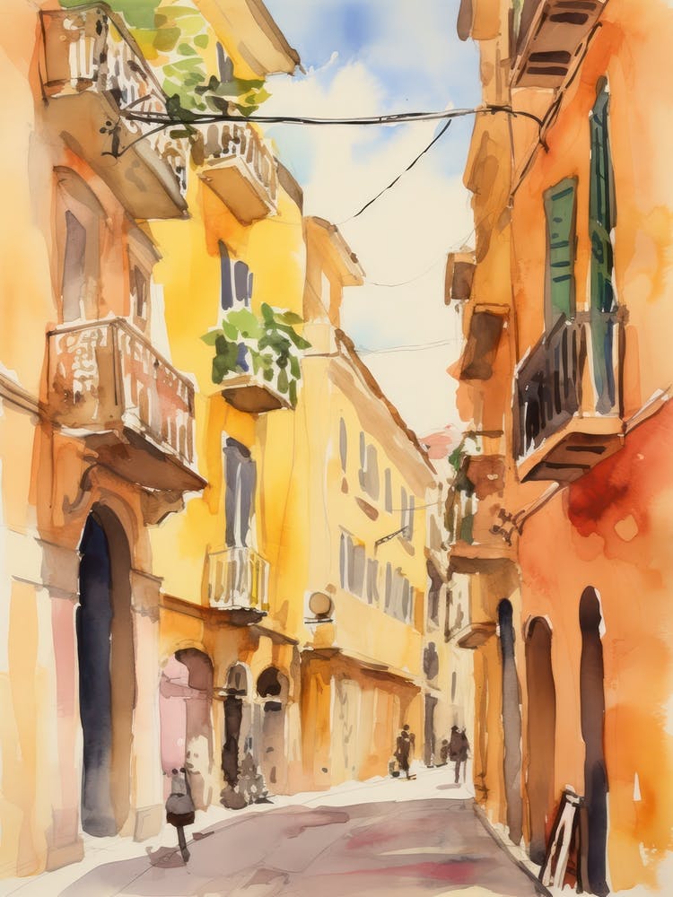 Taranto, Italy Watercolour Streets 1
