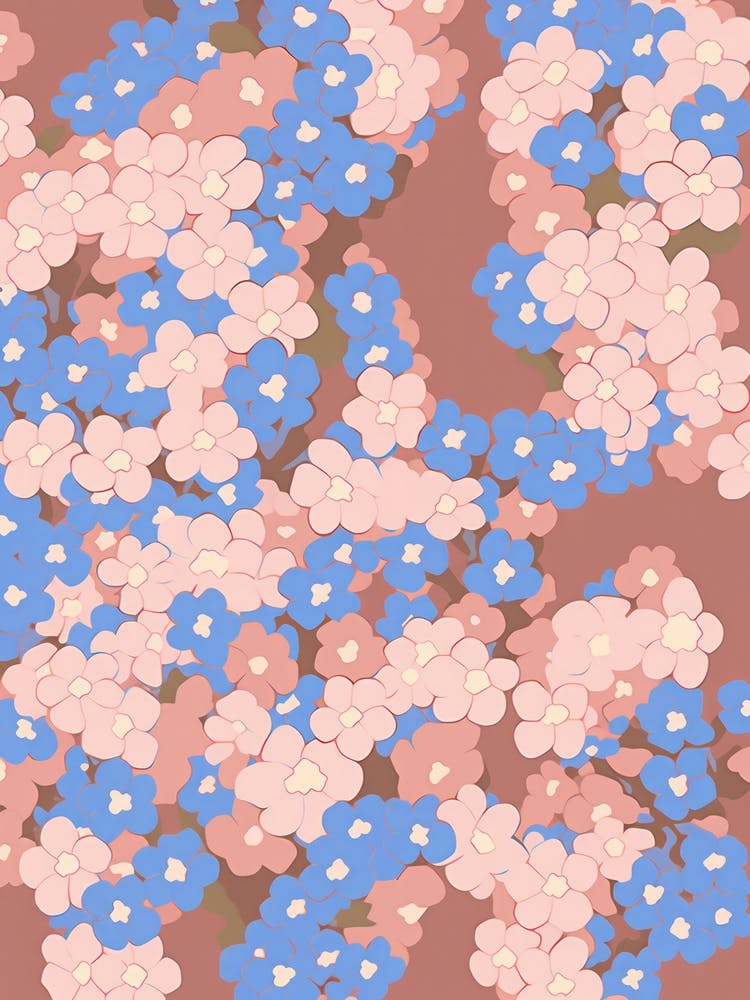 Forget Me Nots Flower Big Bold Illustration 1