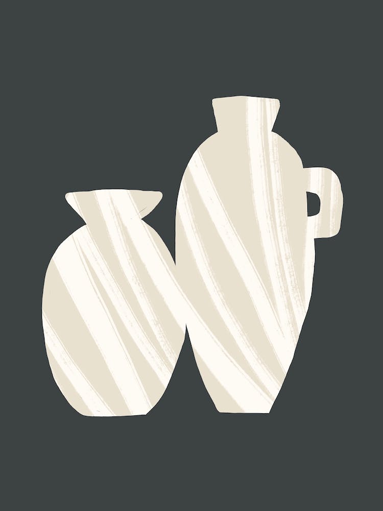 Striped Vases Beige