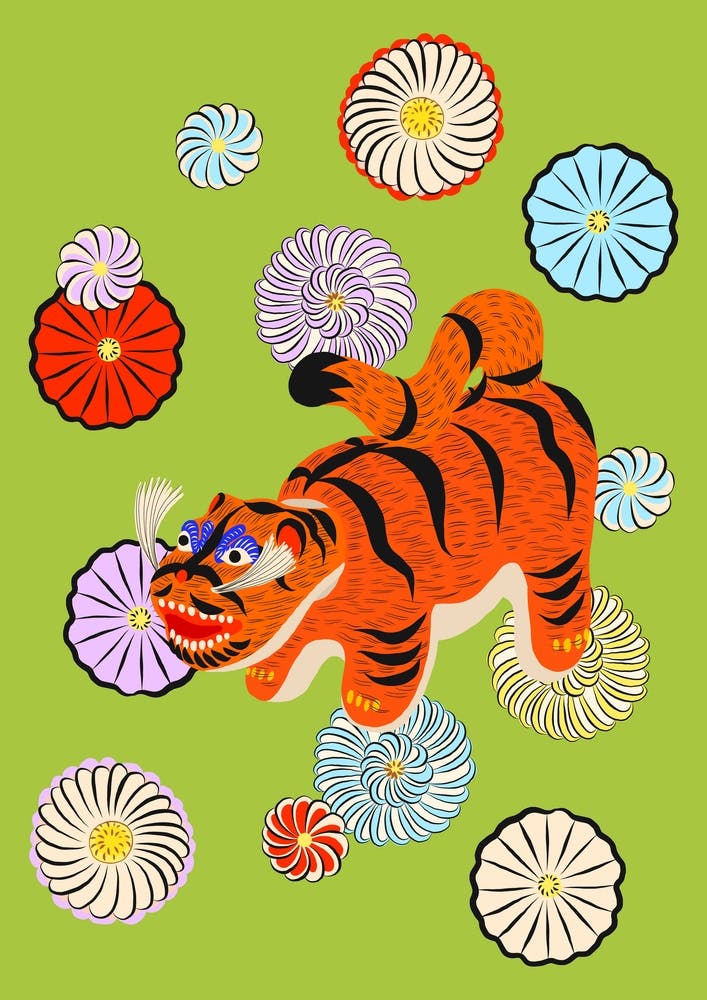 Hariko No Tora Vert Chrysanthème