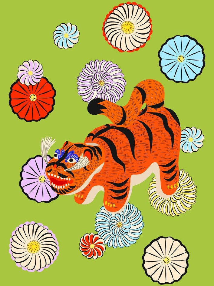 Hariko No Tora Chrysanthemum Green