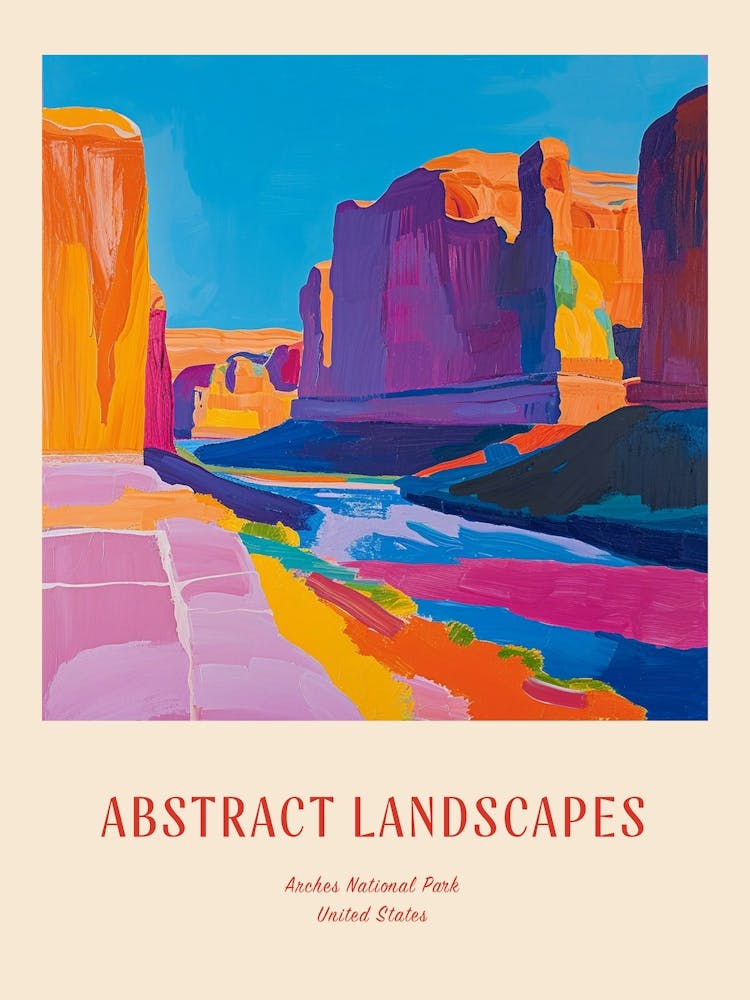Colourful Abstract Arches National Park Usa 2 Poster