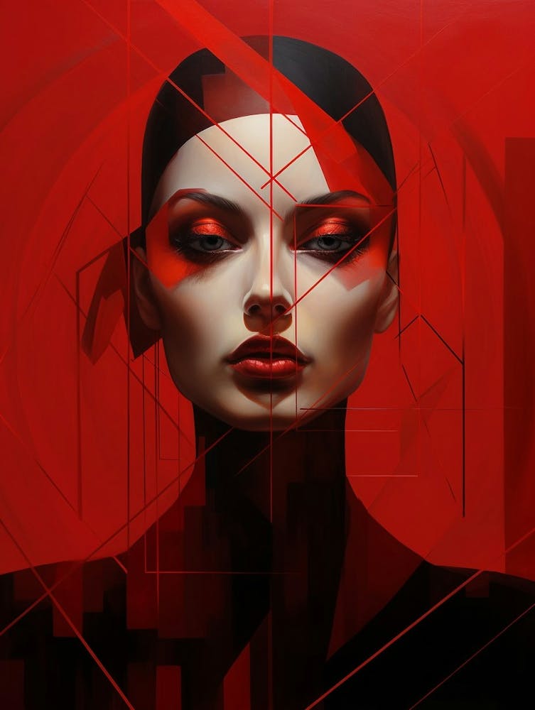 Abstract Geometric Lady Portrait 3