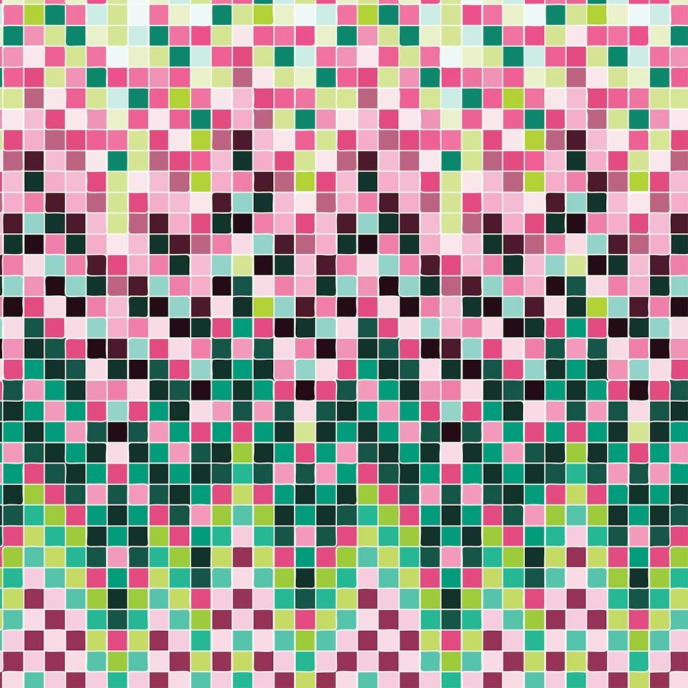 Pink And Green Mosaic