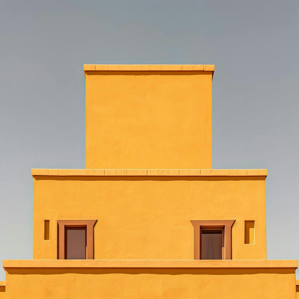 Top Of A Yellow House In Spain Summer Photography