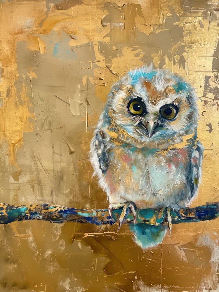 Baby Owl Gold Effect Collage 3