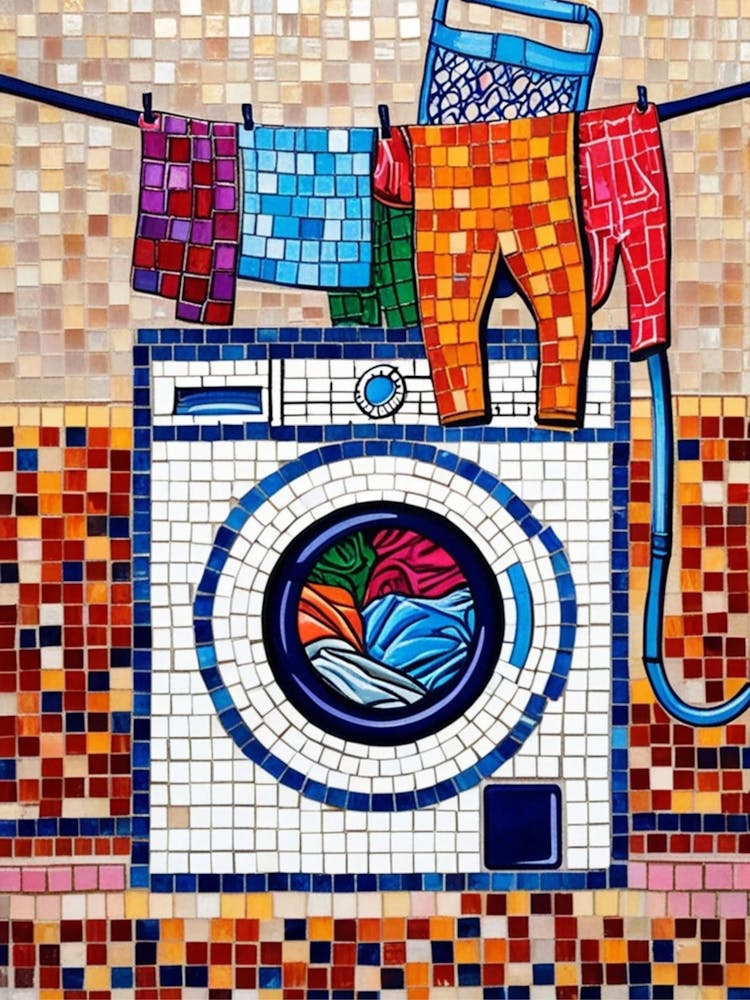 Laundry Machine Mosaic Art