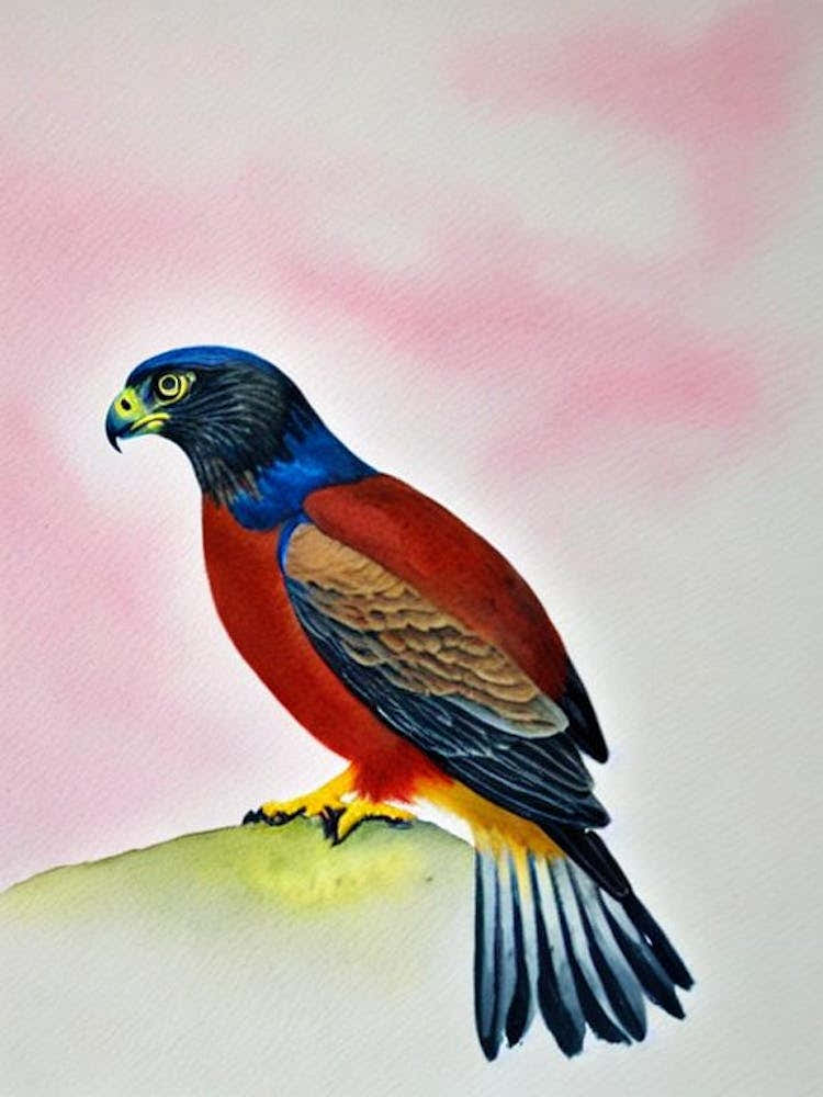 Falcon 2 Watercolour Bird