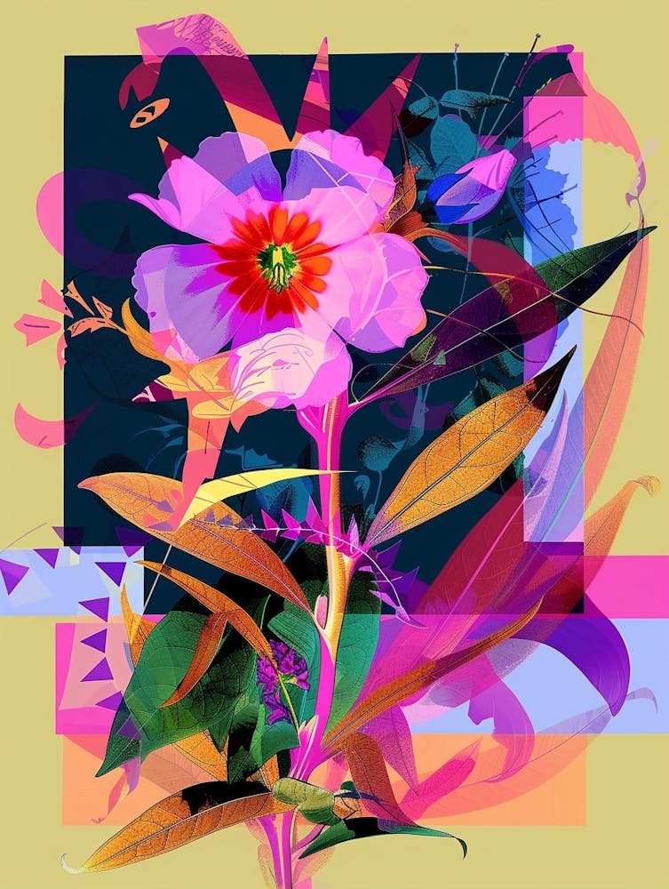 Phlox 3 Neon Flower Collage