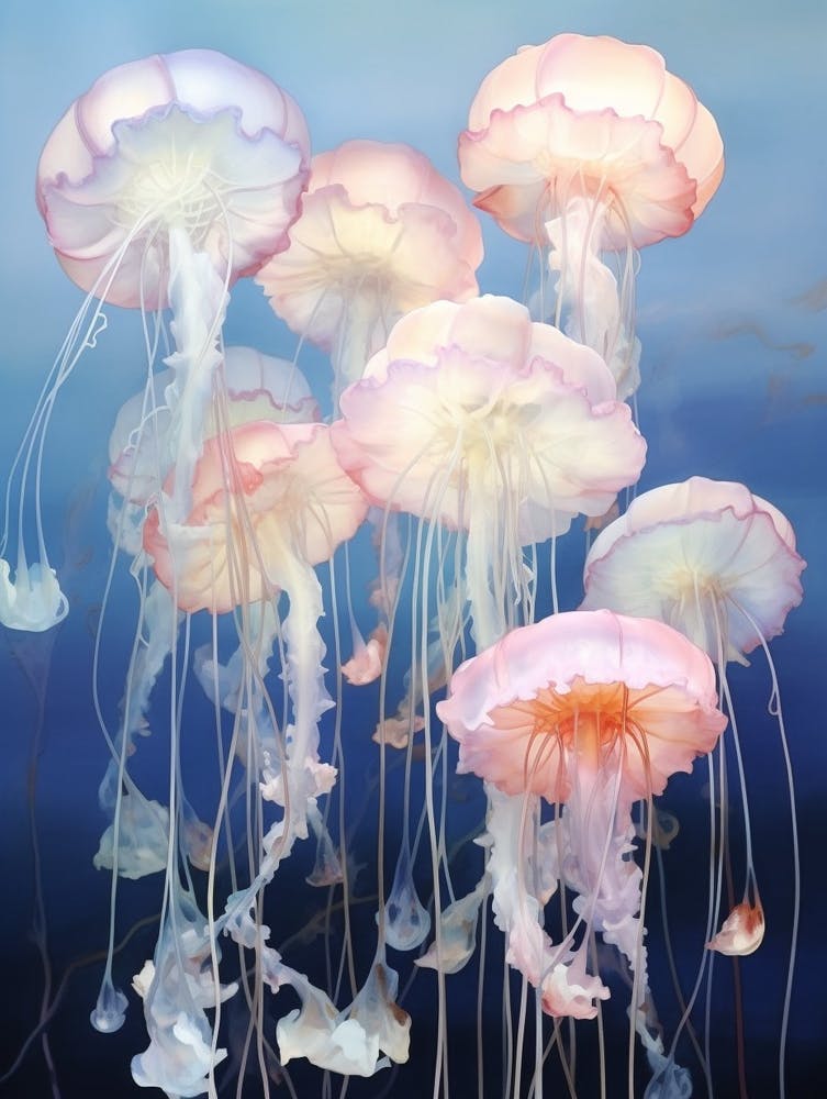 Moon Jellyfish Simple Painting 12