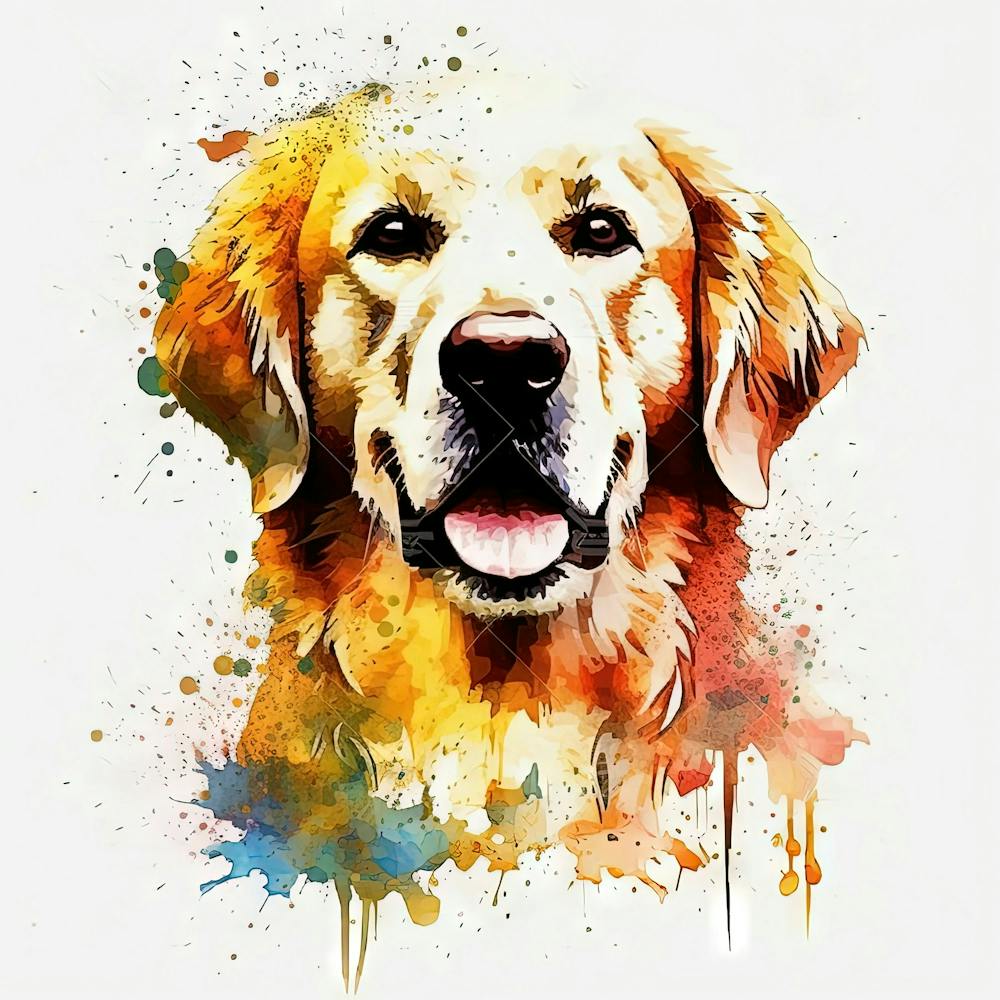Golden Retriever Watercolor Painting