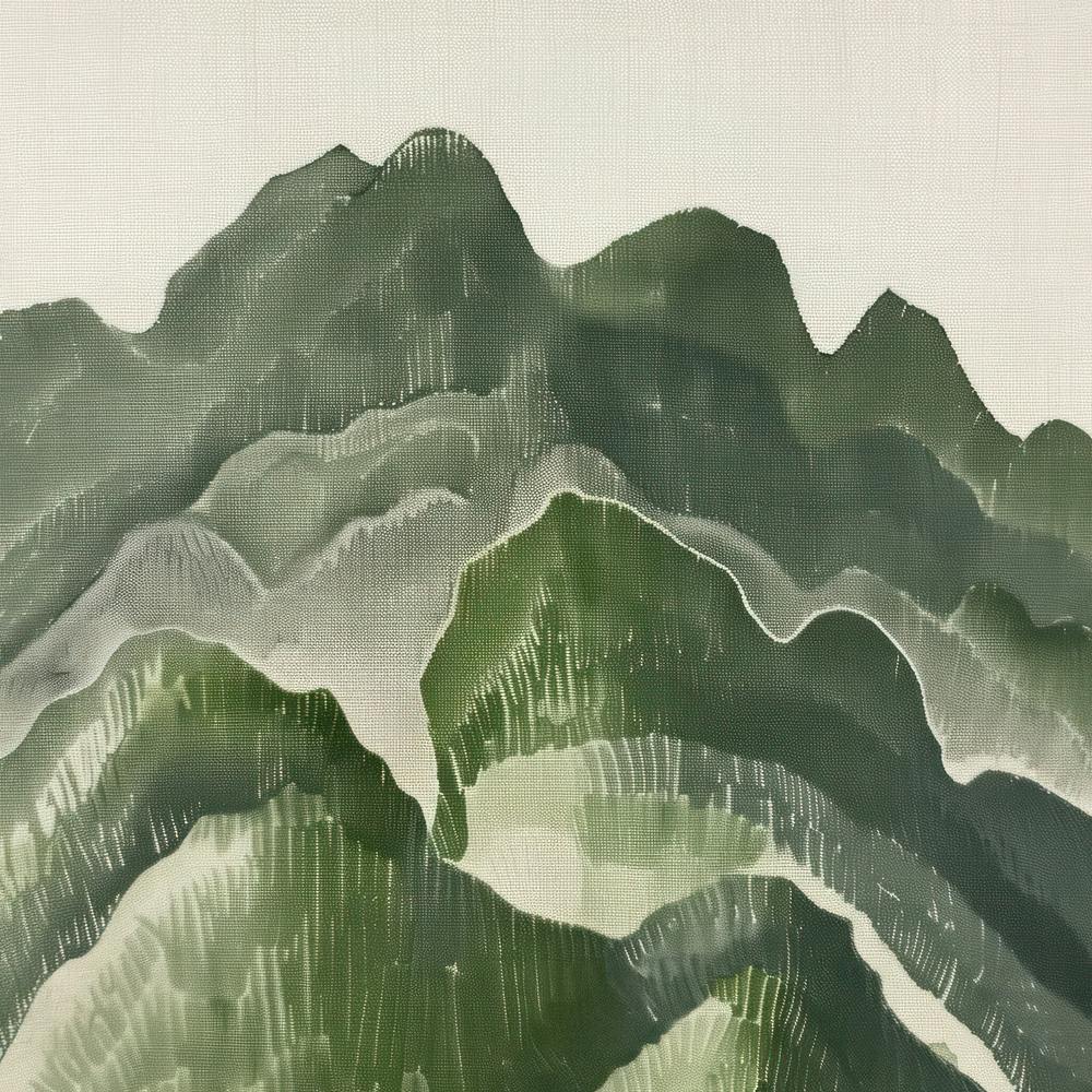 Japanese Watercolour Of Mount Norikura 1