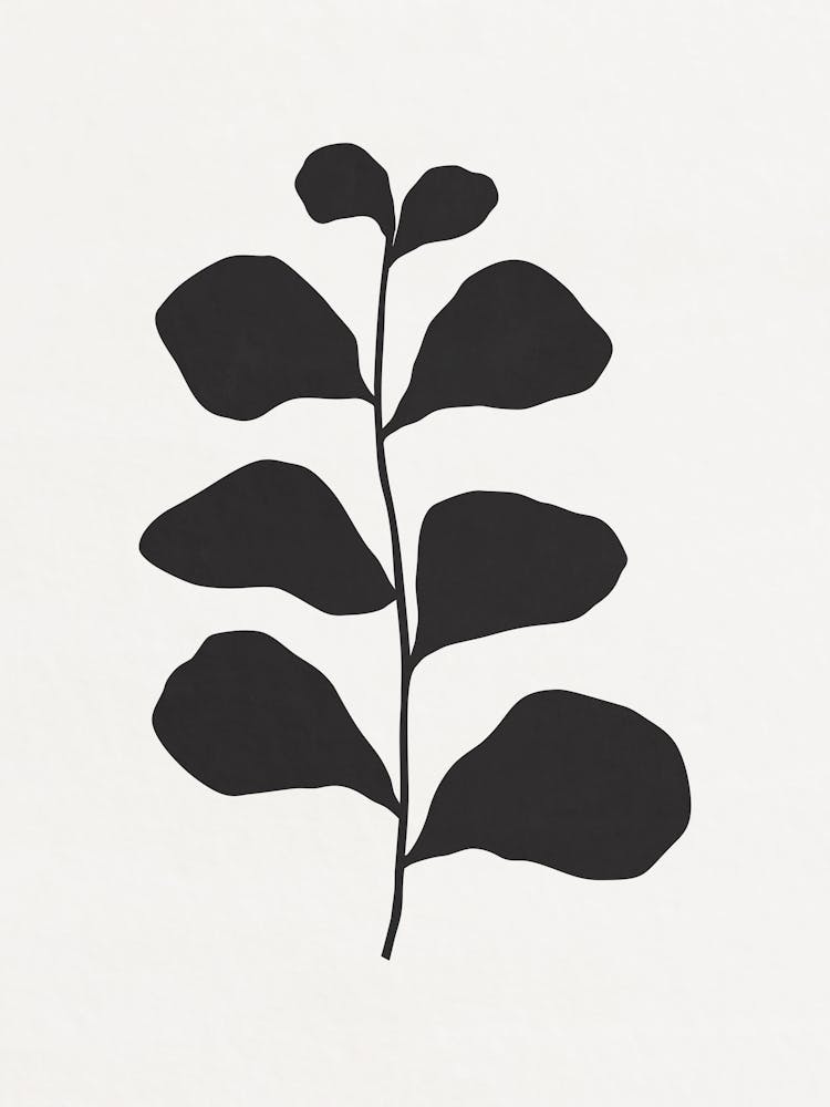 Minimalist Black Leaf 06