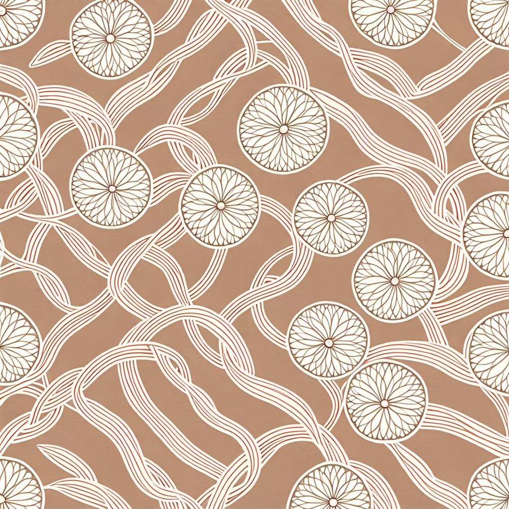 Mid Century Seamless Pattern Spirograph Like Overlays, Flat Art, 263