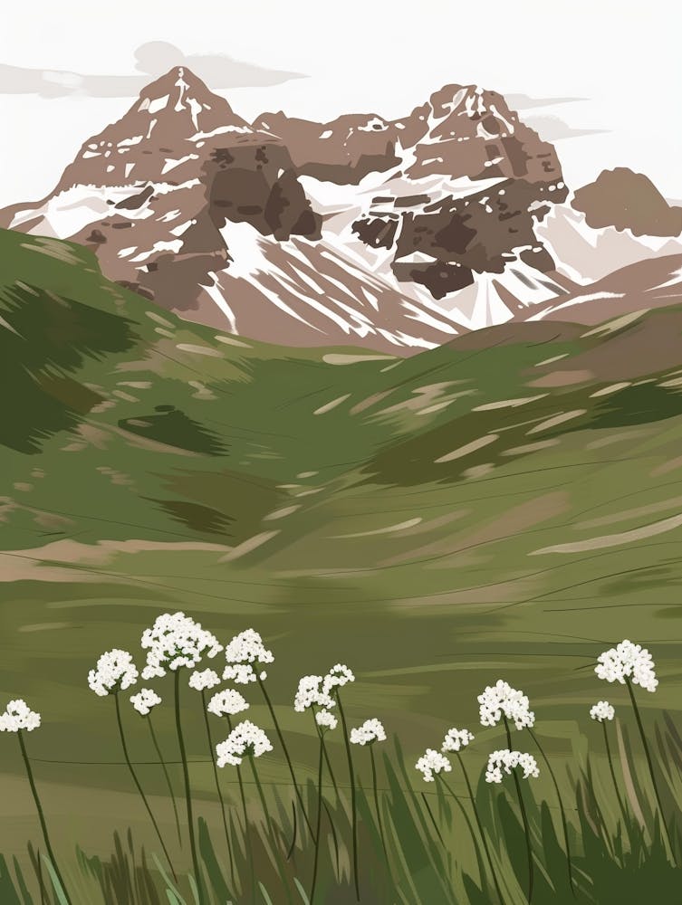 Mountains And Flowers