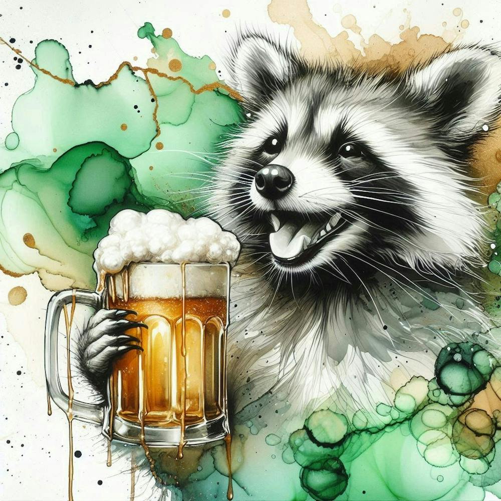 Raccoon With A Beer