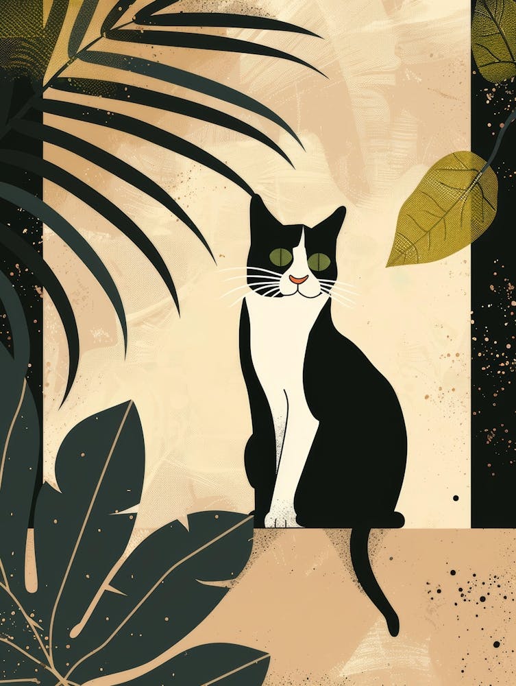 Cat With Leaves 8