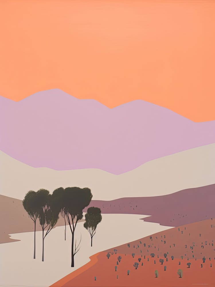 Karoo Desert   South Africa, Contemporary Abstract Illustration 2