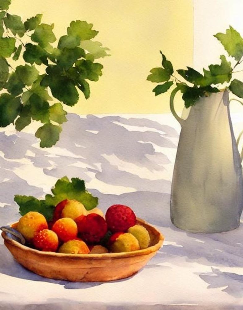 Pineberry Italian Watercolour fruit