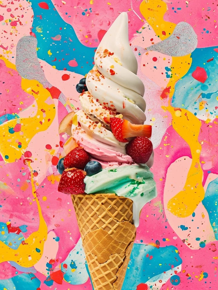 Kitsch Ice Cream Cone Collage 3