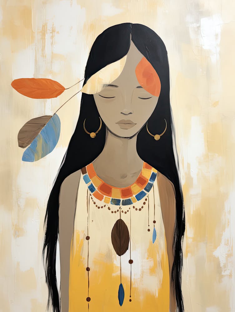 Sacred Feathered Light, Boho Art Style