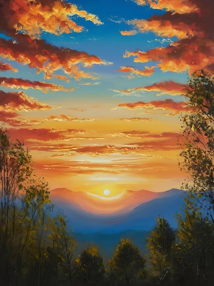 Sunset Over The Blue Ridge Mountains