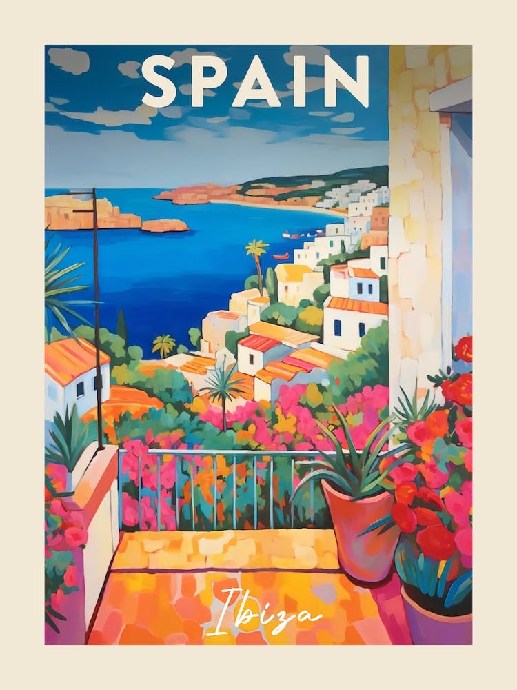 Ibiza Spain 2 Fauvist Painting  Travel Poster